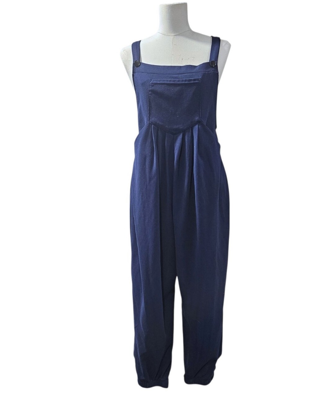 HALARA Navy Sleeveless Wide-Leg Jumpsuit Size M